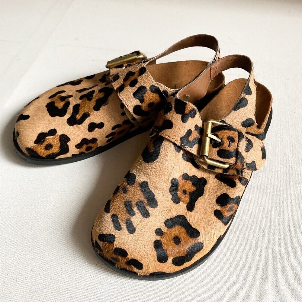NEW Free People Animal Print Pony Skin Closed Toe Sandals 39